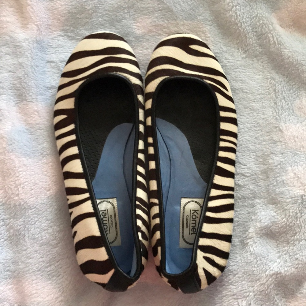 100% authentic women ballet shoes zebra printed